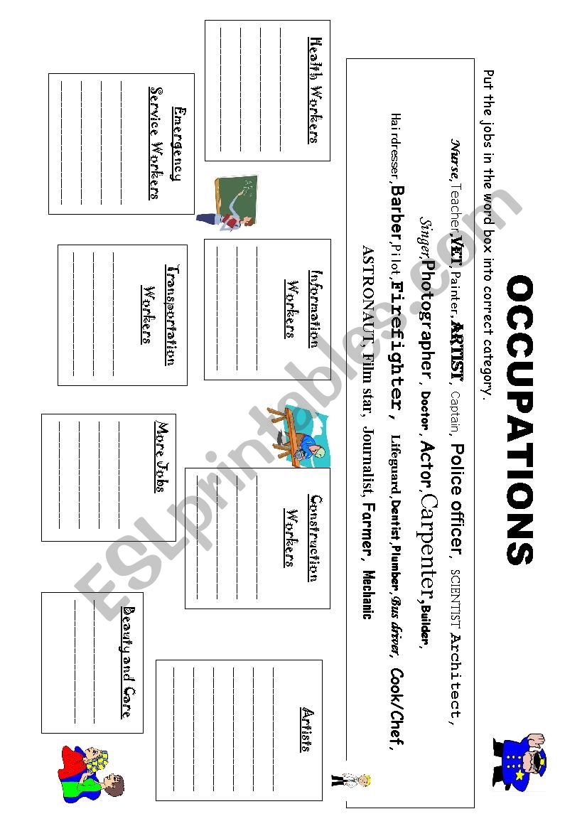 Jobs & Occupations worksheet