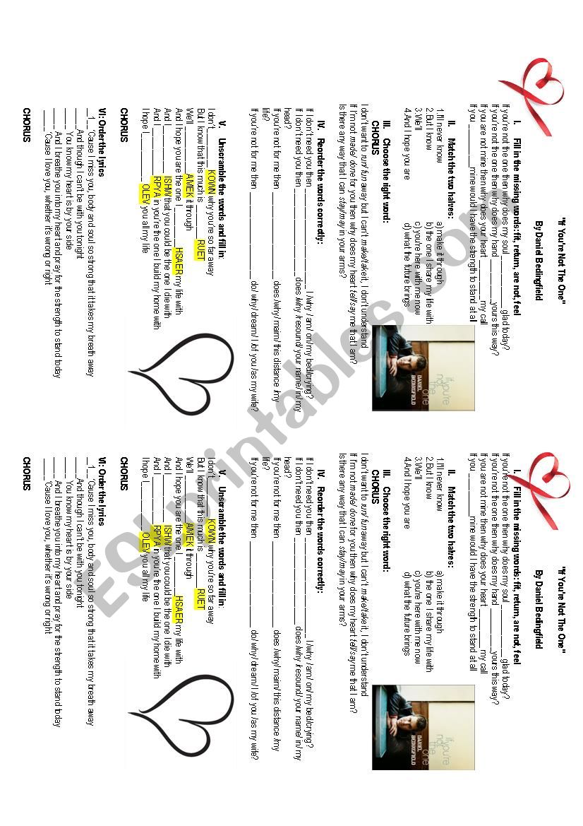 If youÂ´re not the one - conditional type one - listening practice song