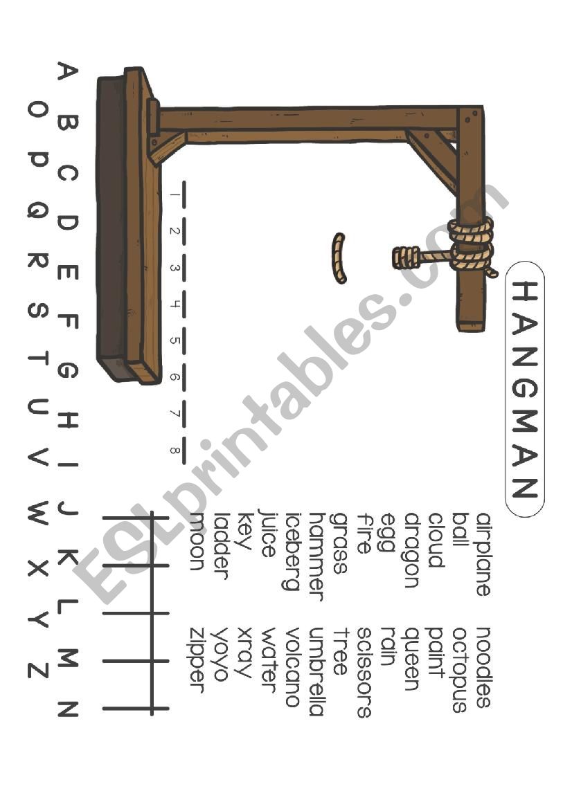 Hangman worksheet