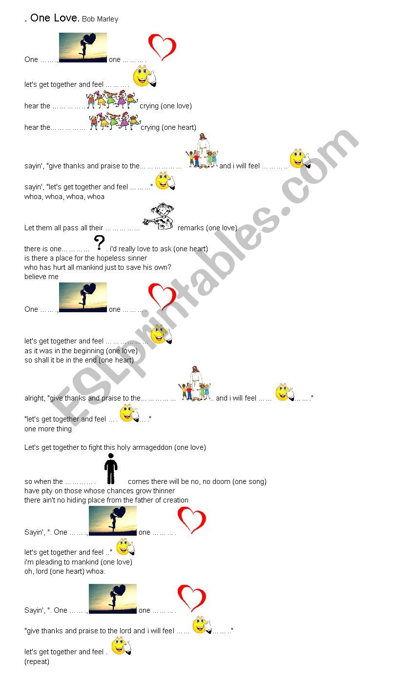 Song One love worksheet