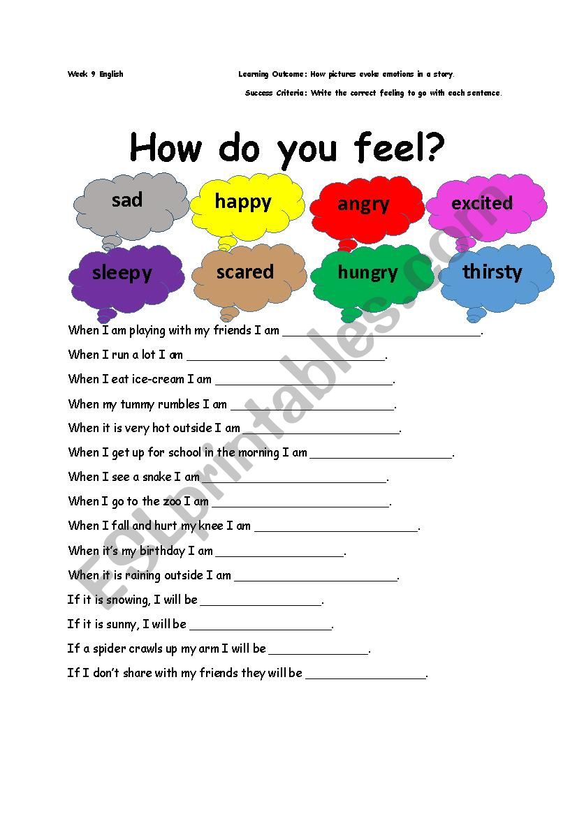 How Do You Feel? worksheet