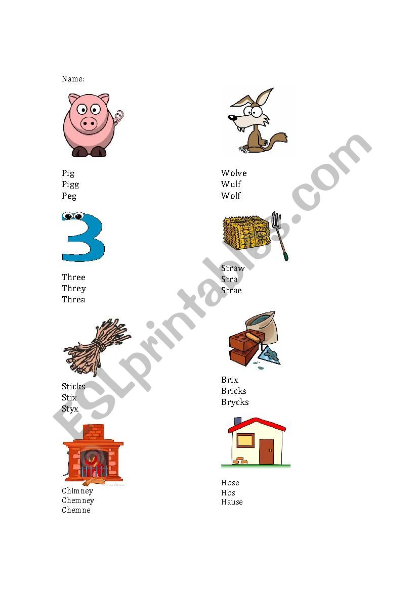 Three Little Pigs Story Activity