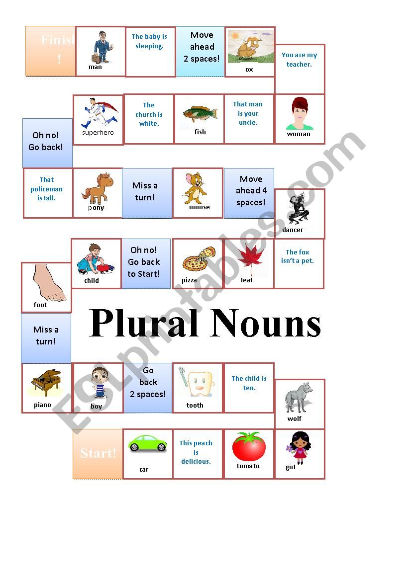 Plural Game worksheet