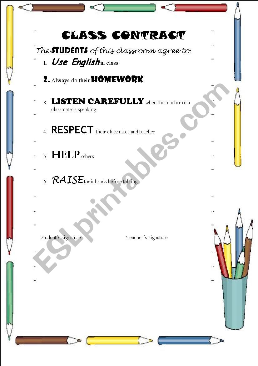 classroom rules worksheet