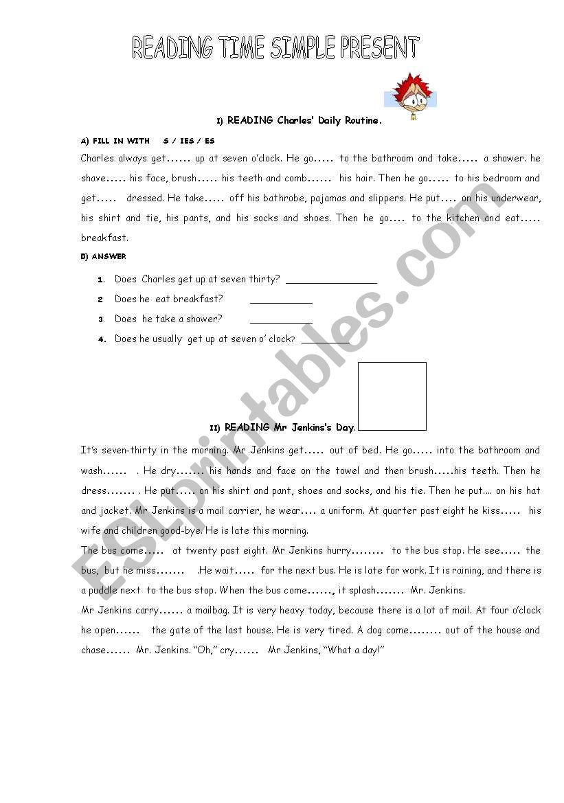 SIMPLE PRESENT READINGS worksheet