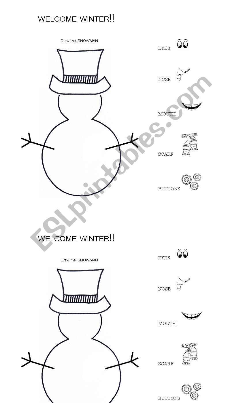 Draw the Snowman worksheet