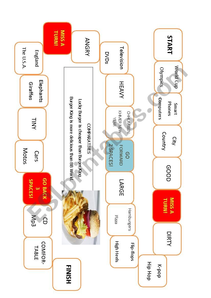 Comparative Adjectives Board Game