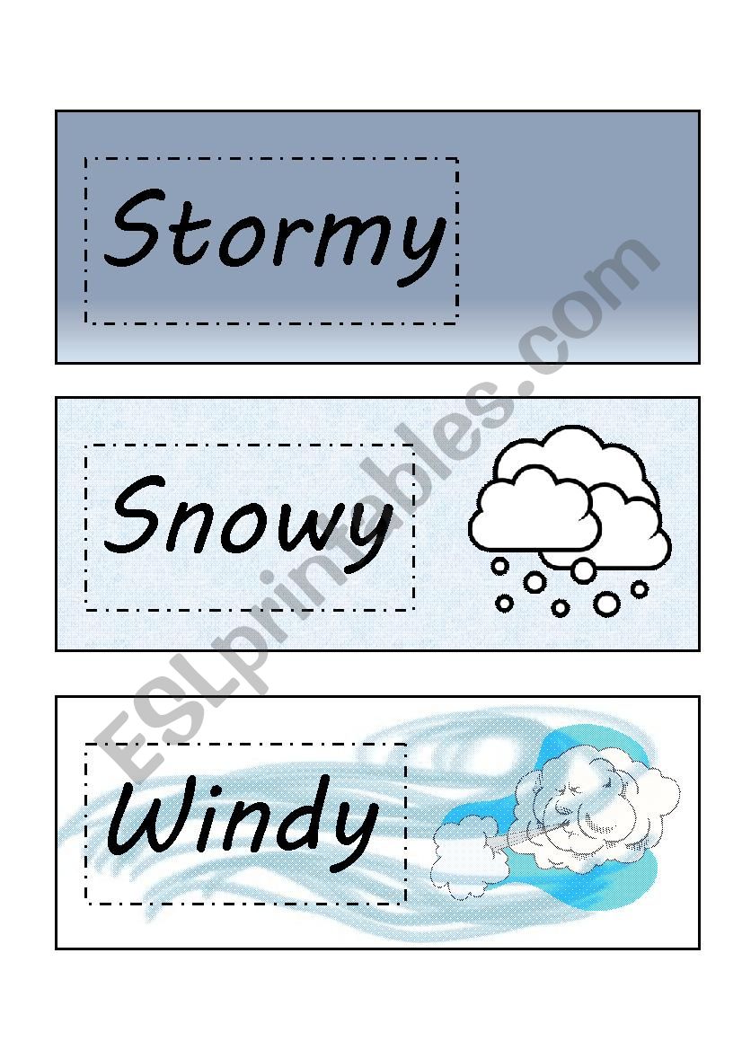 Weather Printable Cards worksheet