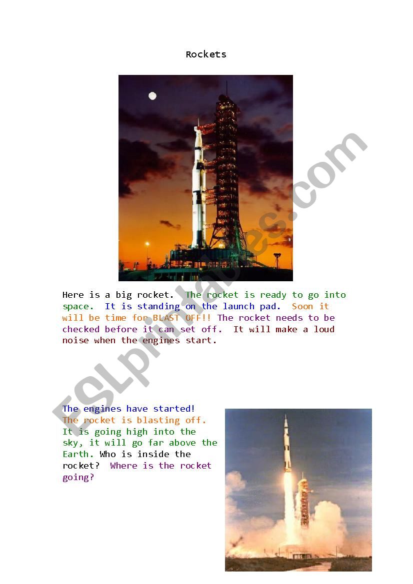 Rockets! worksheet