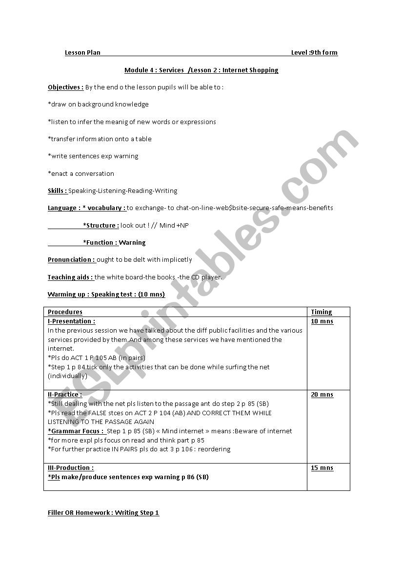 lesson plan worksheet