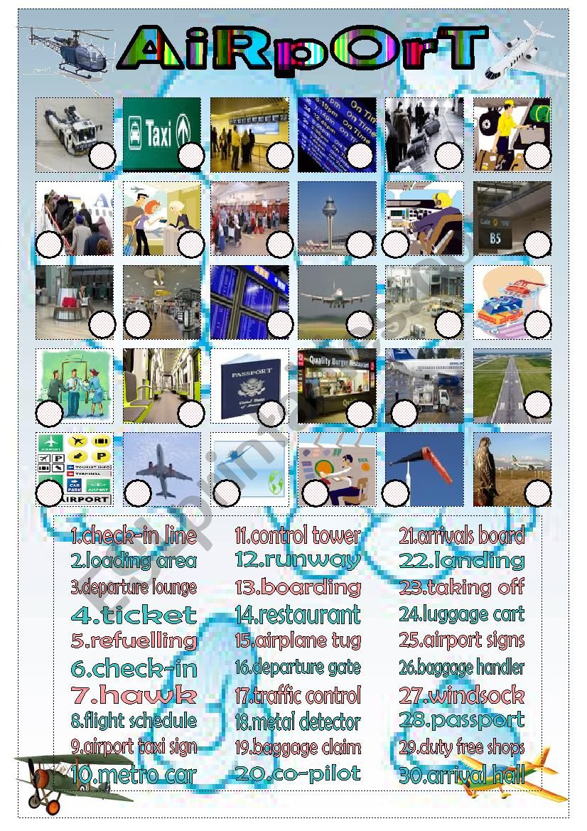 airport vocabulary worksheet