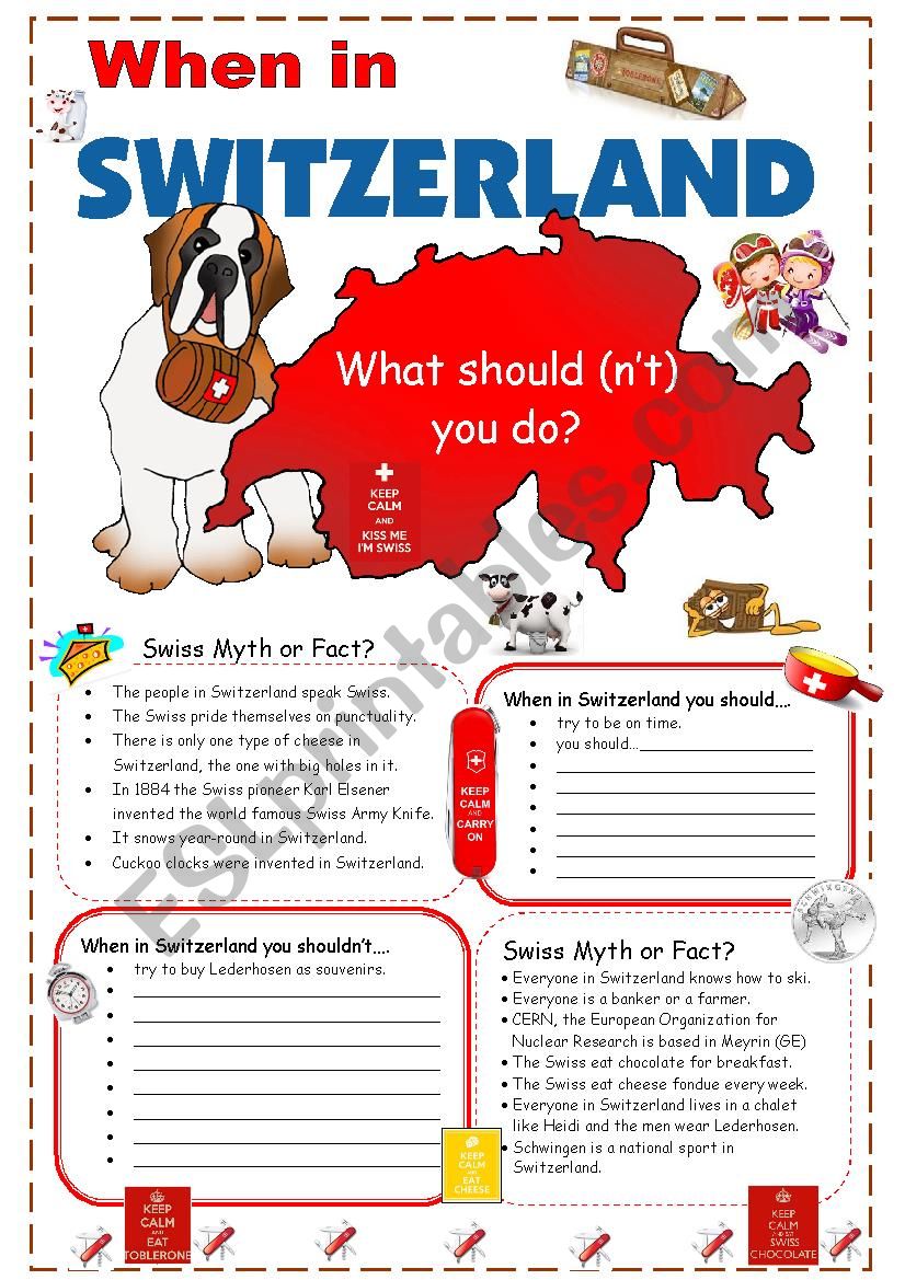 When in Switzerland worksheet