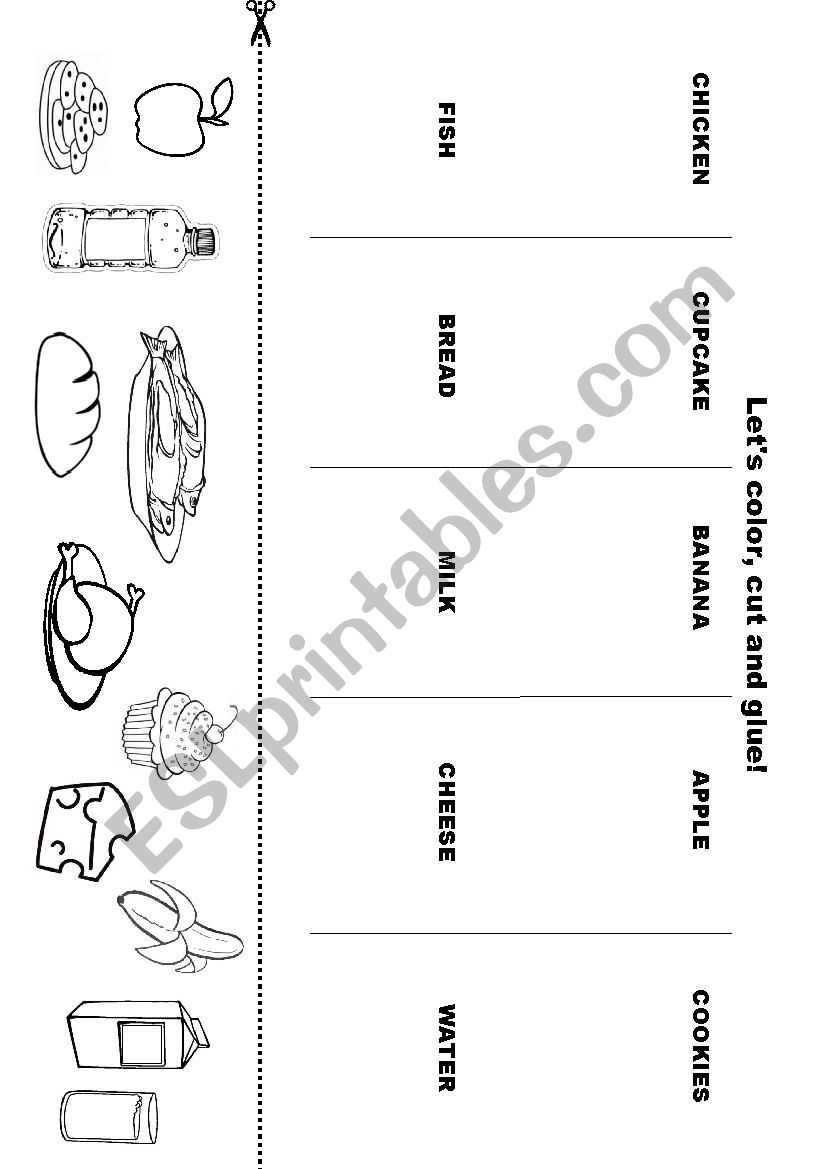 Food Vocabulary for kids worksheet