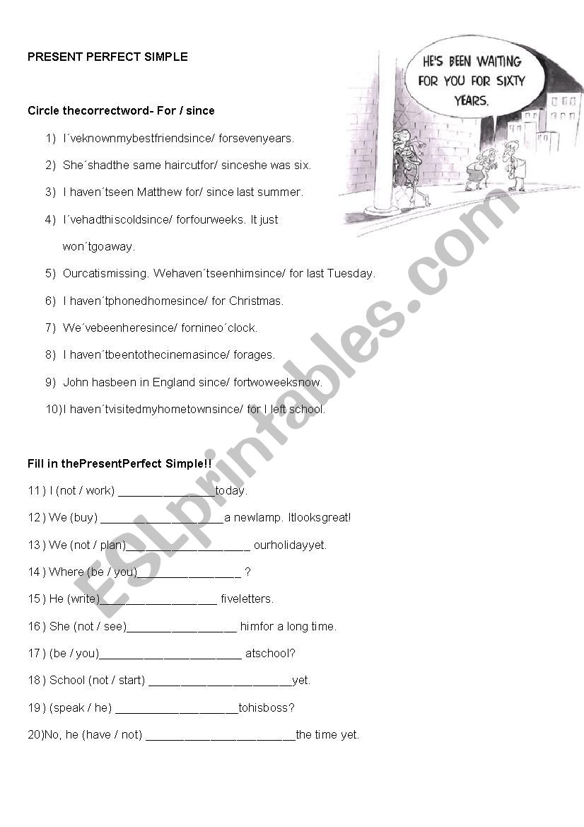 Present Perfect Simple  worksheet