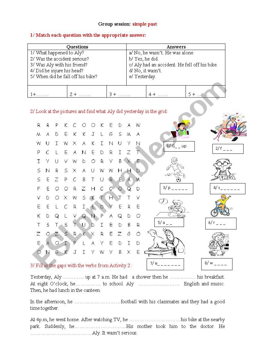 simple past worksheet