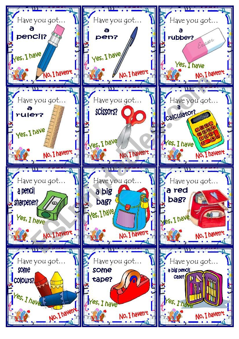 School Go Fish Game worksheet