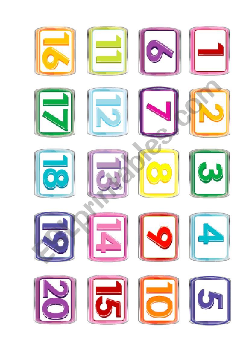 Learning numbers worksheet