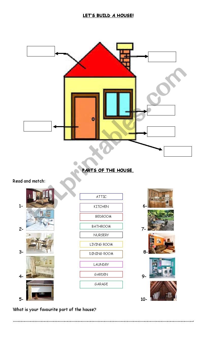 house  worksheet
