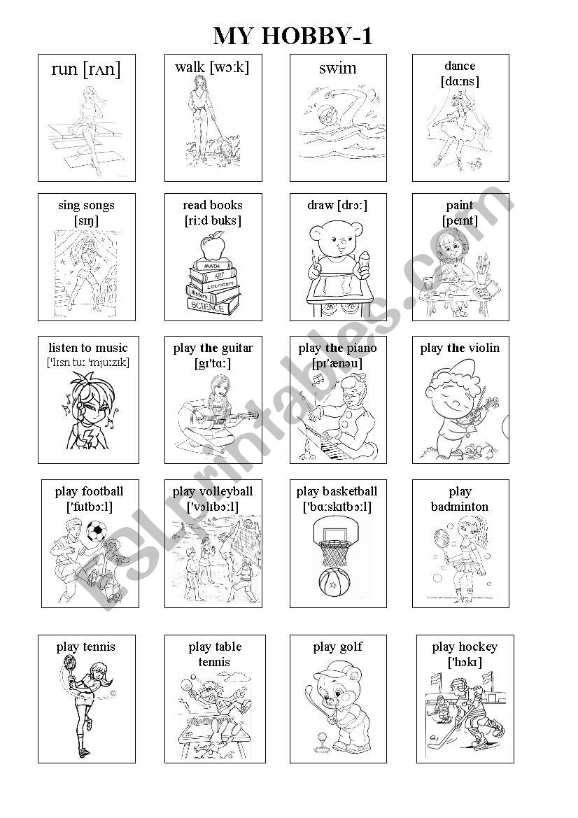 Hobby-1 Picture Vocabulary worksheet