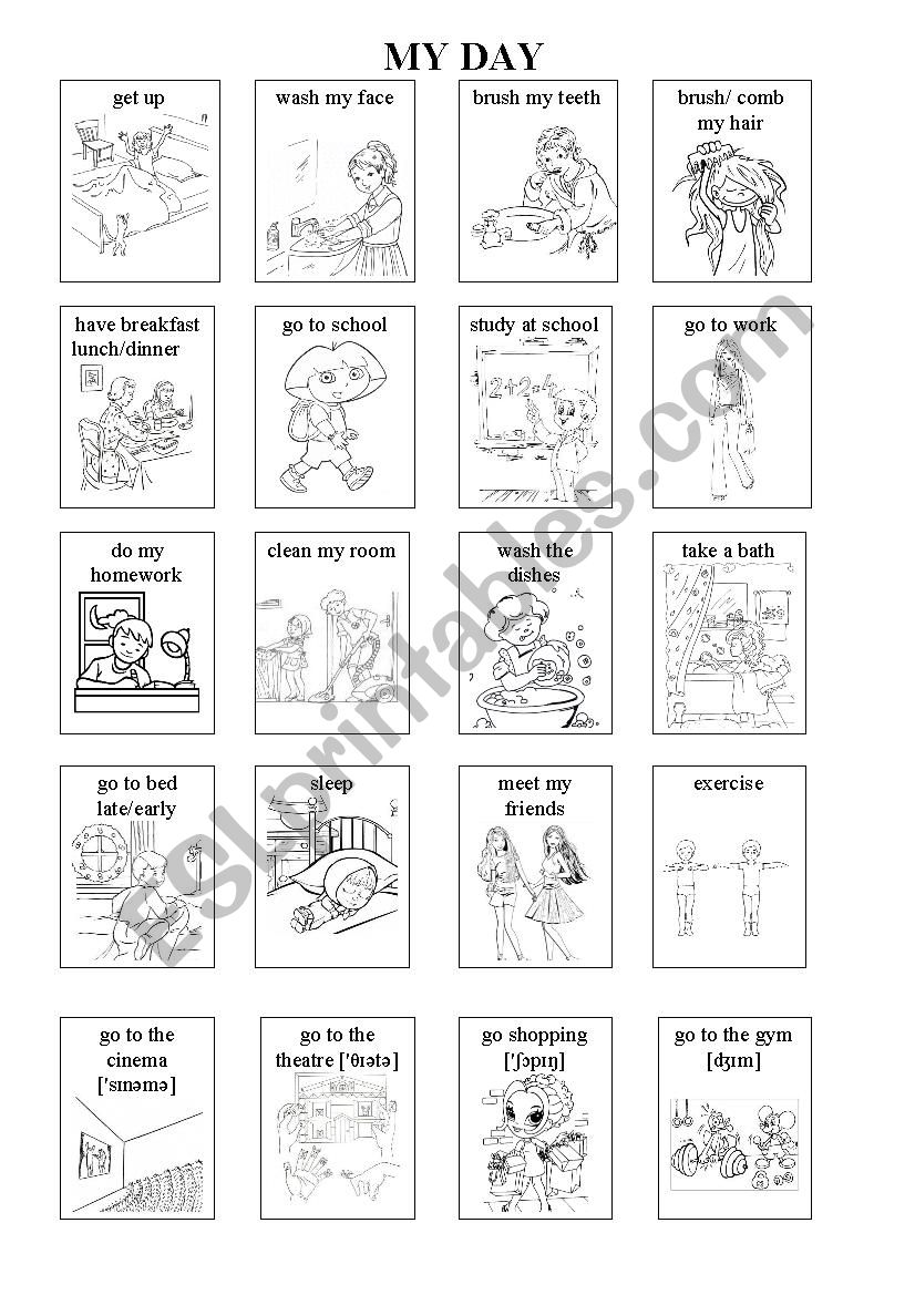 My Day Picture Vocabulary worksheet