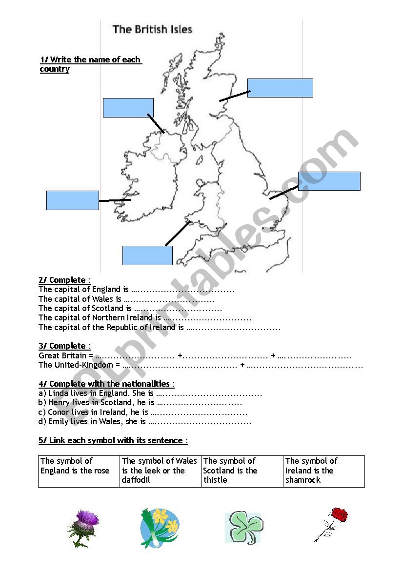 The British Isles worksheet