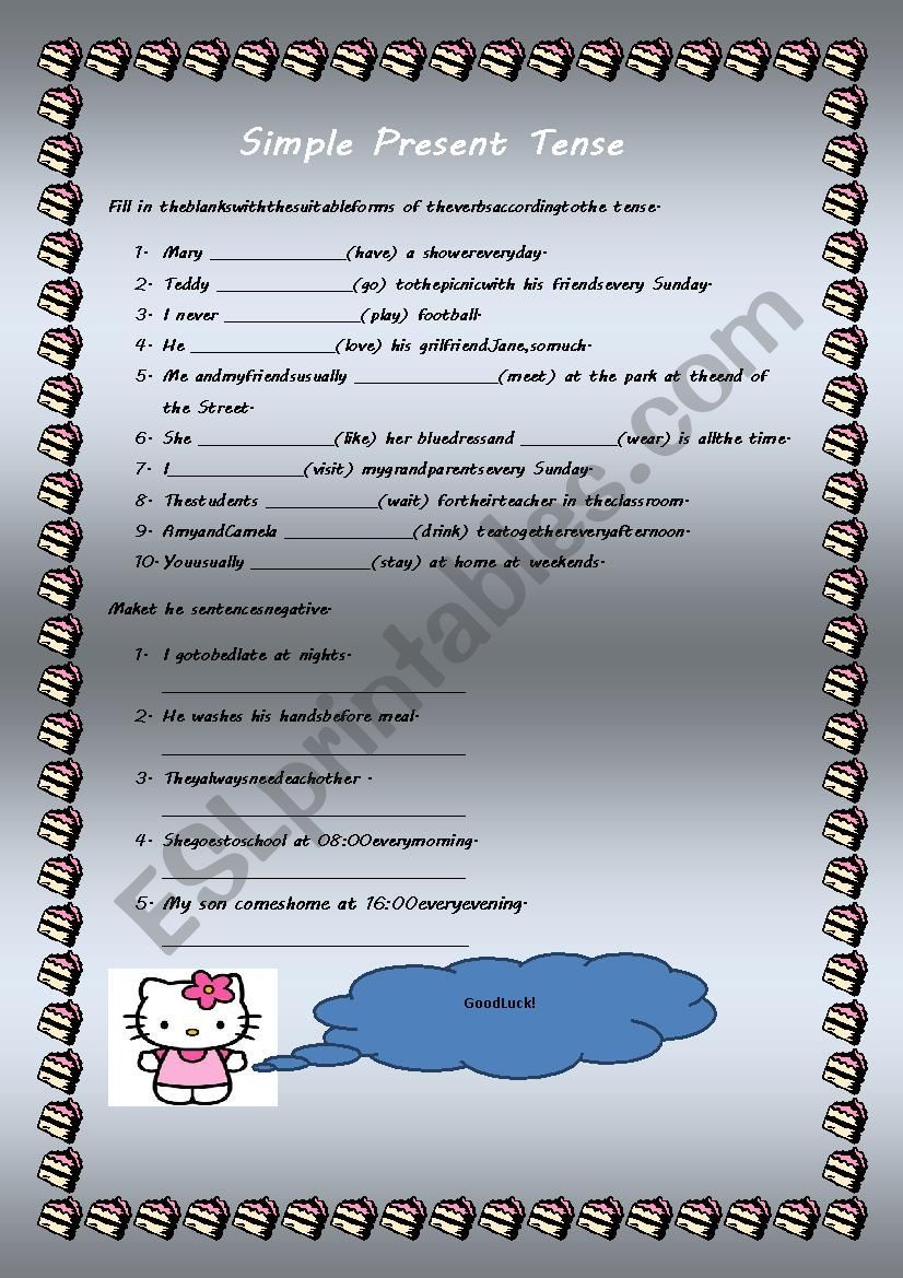 Simple Present Tense worksheet