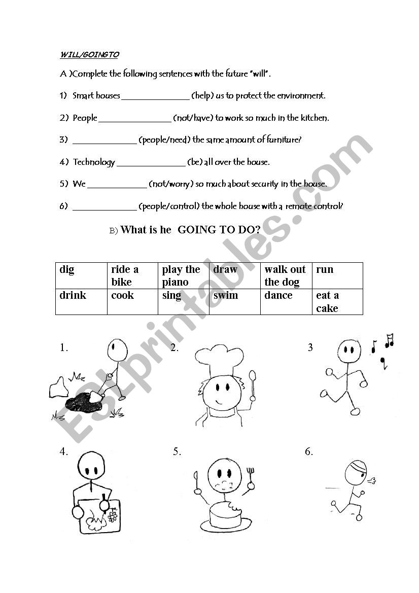 will vs going to  worksheet