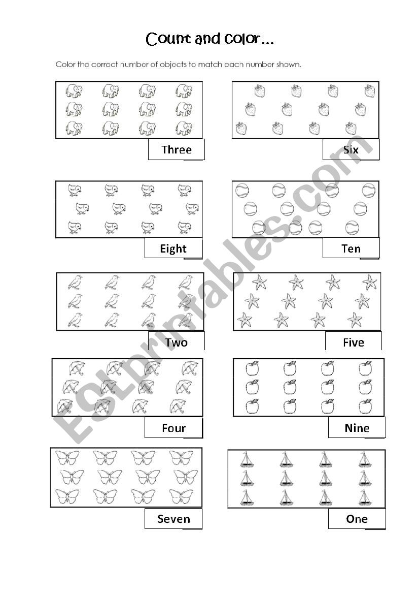 Count and color worksheet