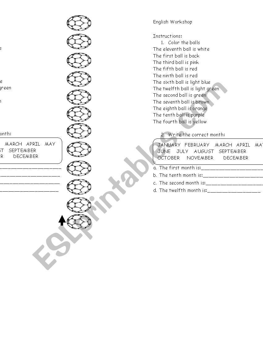 ORDINAL NUMBERS worksheet