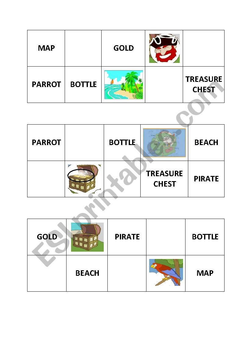 BINGO-cards worksheet