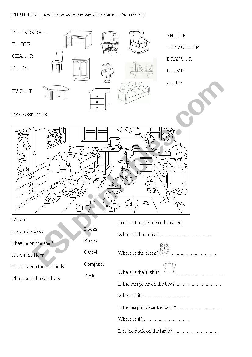 Review Prepositions & Furniture