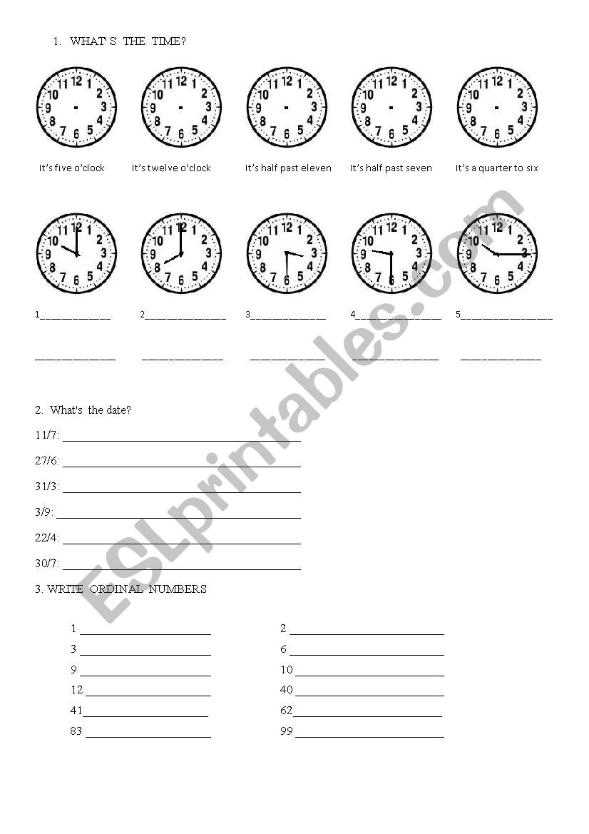 revision: time, dates, ordinals