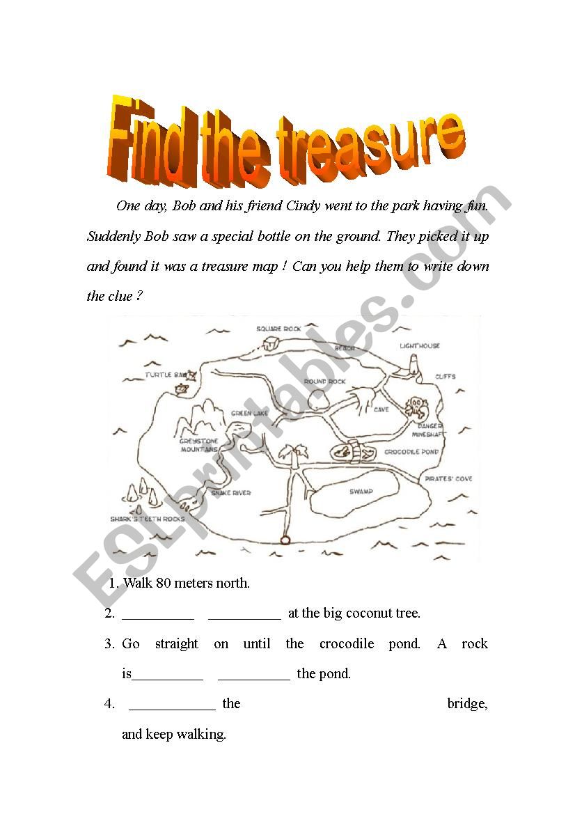 Find the treasure worksheet