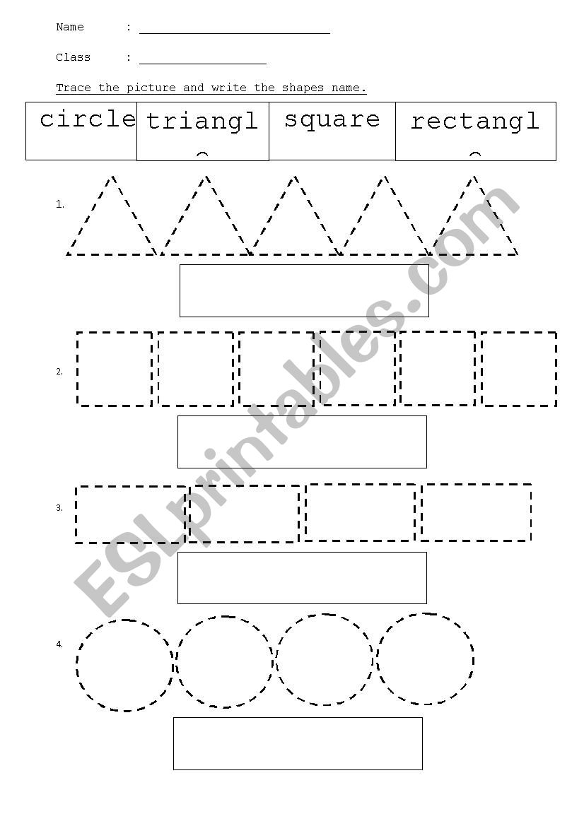 Shapes worksheet