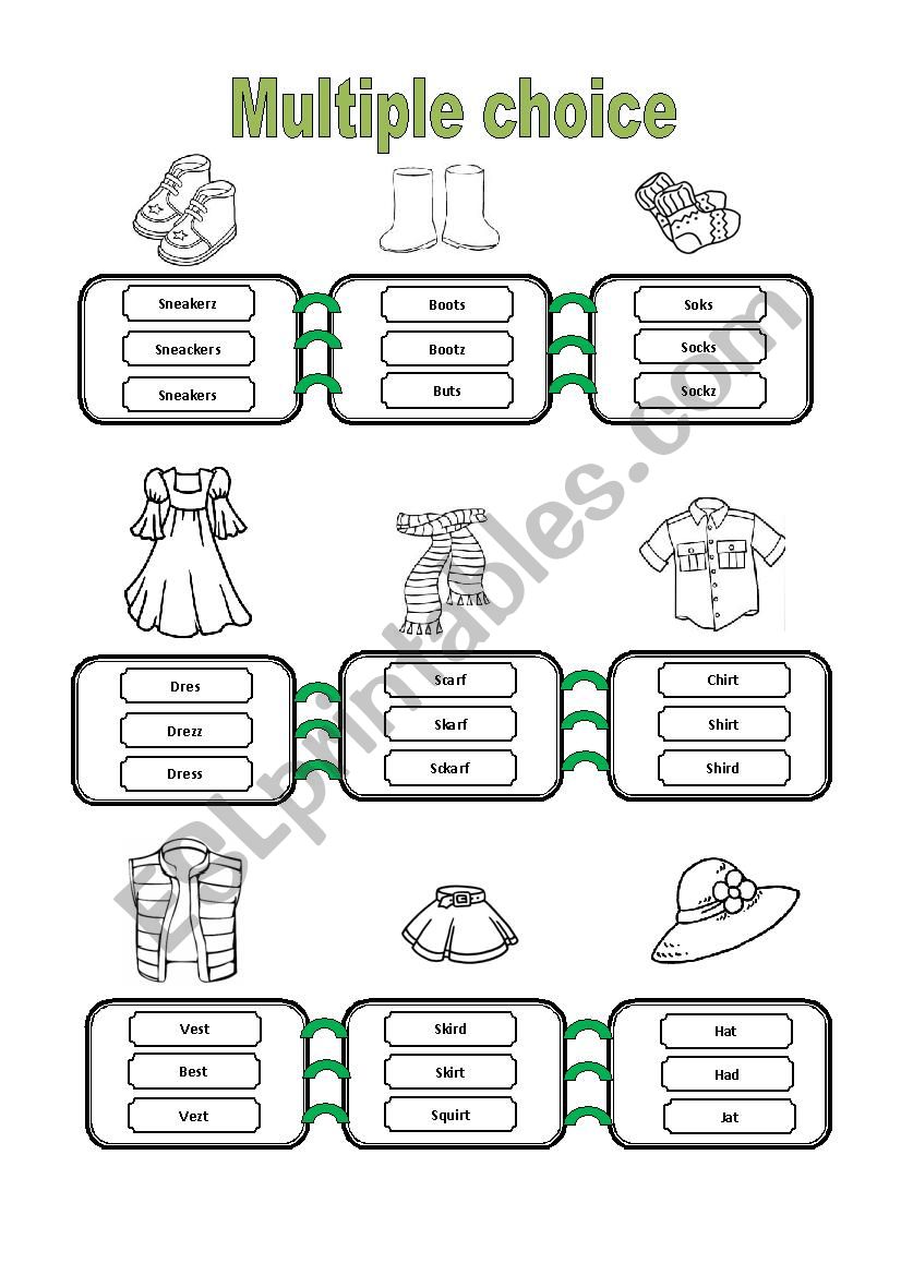 Clothes everywhere! worksheet