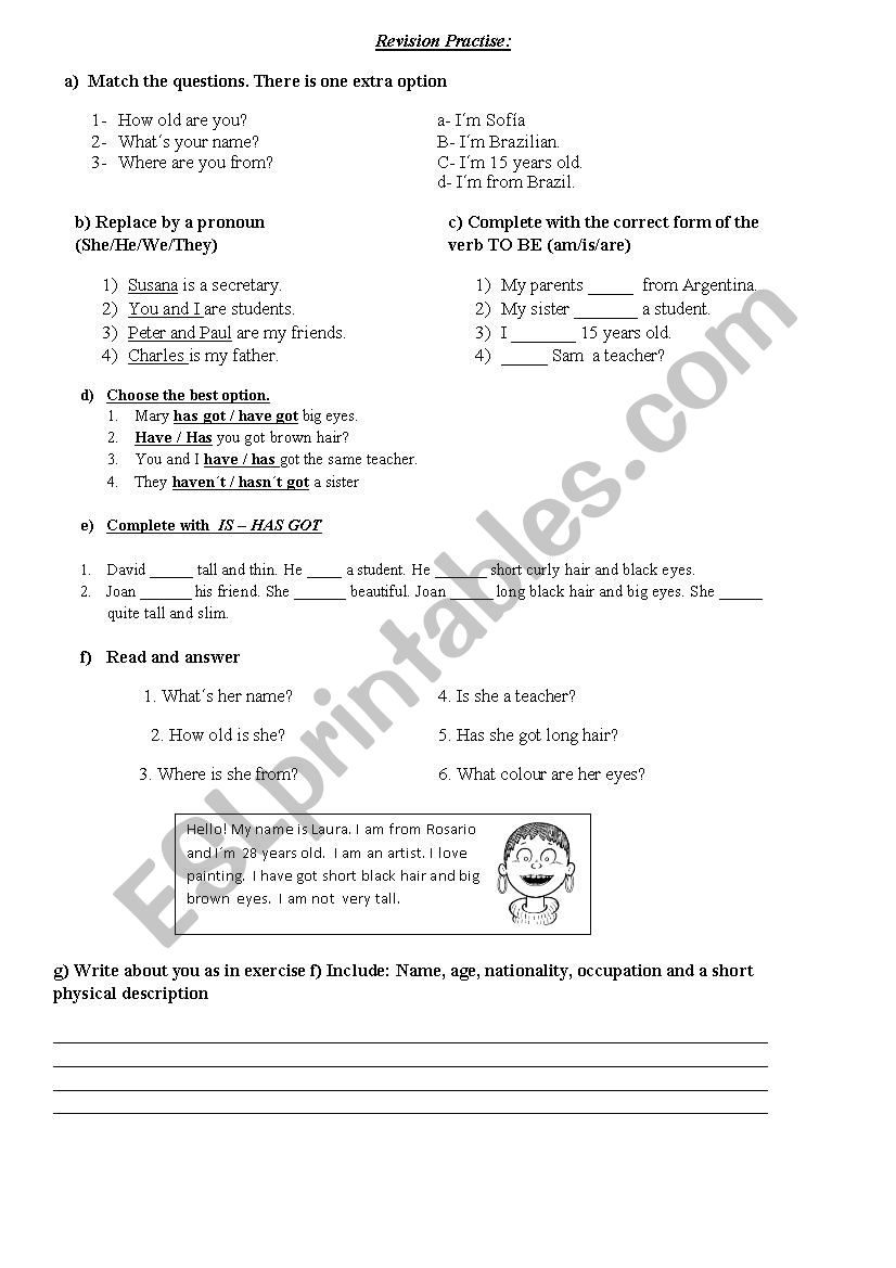 Revision practise for elementary students