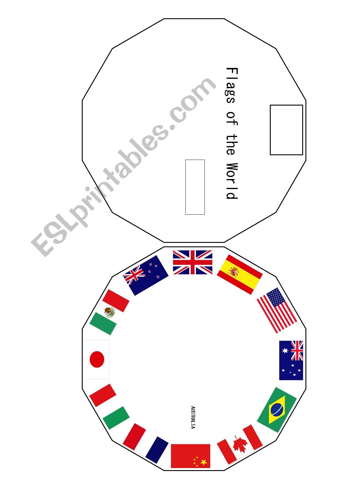 Flags of the world - Wheel worksheet
