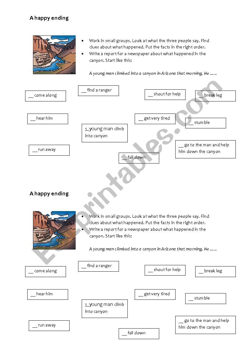 guided writing: report worksheet
