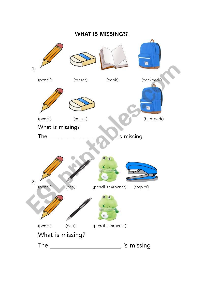 What is Missing (Classroom Objects)