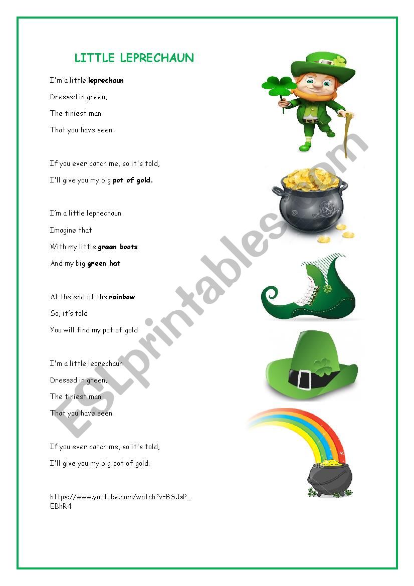 Little Leprechaun - Saint Patricks Day Activity for kids