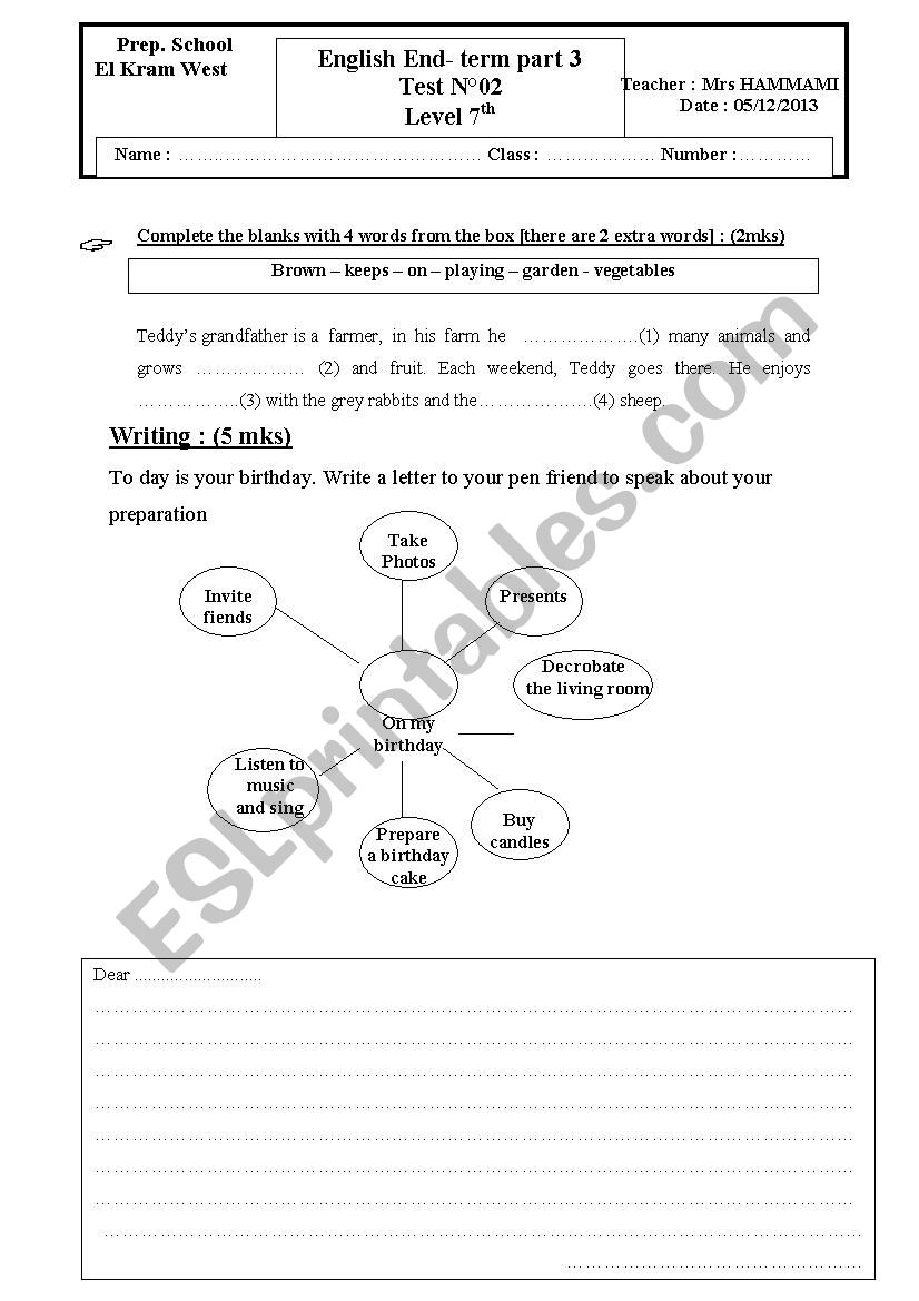 part 3 of exam worksheet