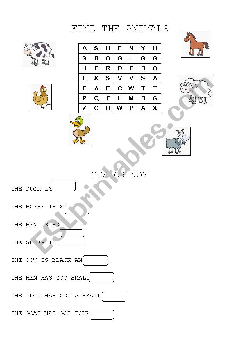 Farm Animals worksheet