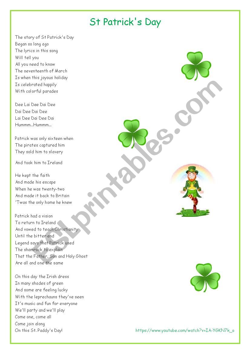 St Patricks Day worksheet