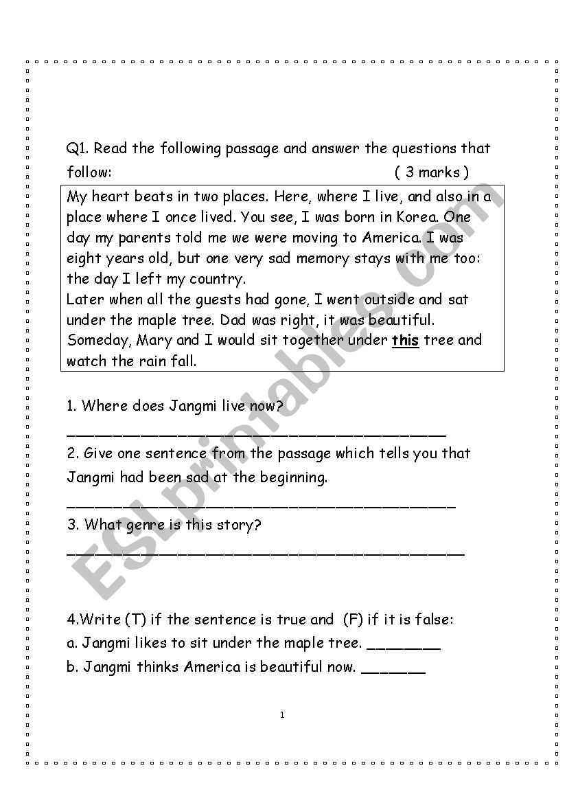 English worksheet worksheet