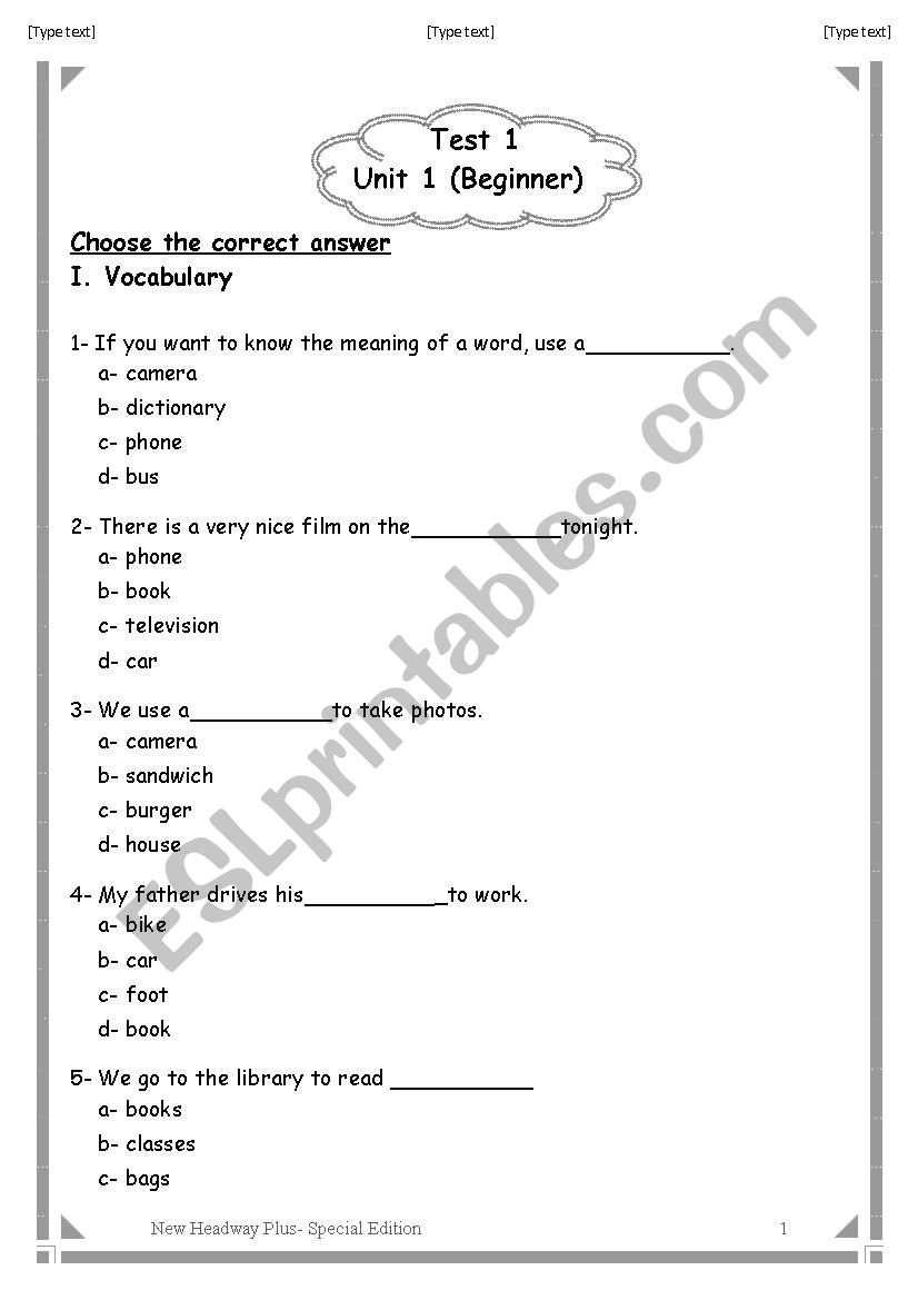 New Headway Beginners Unit 1 to 3