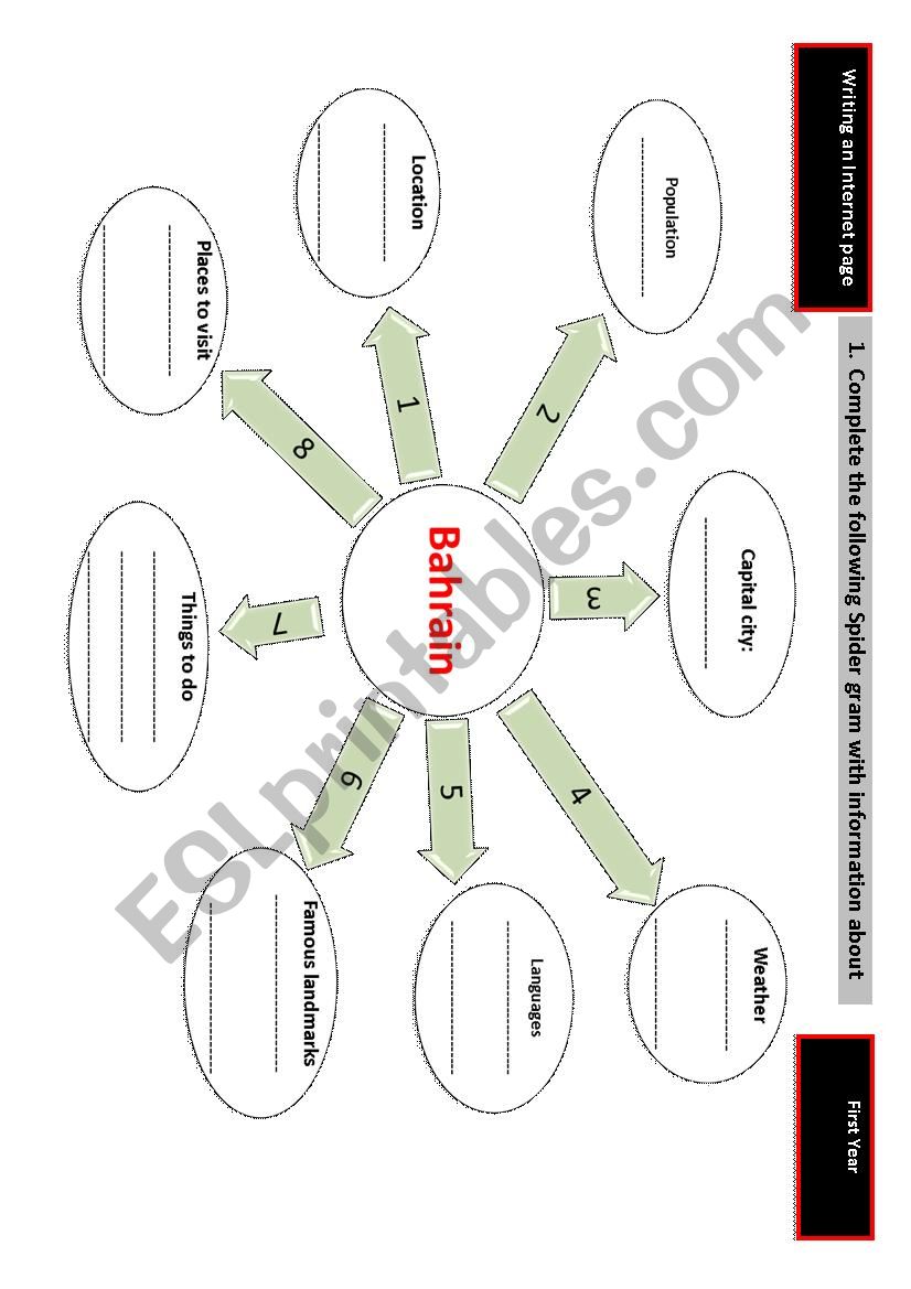 writing: An Internet Page worksheet