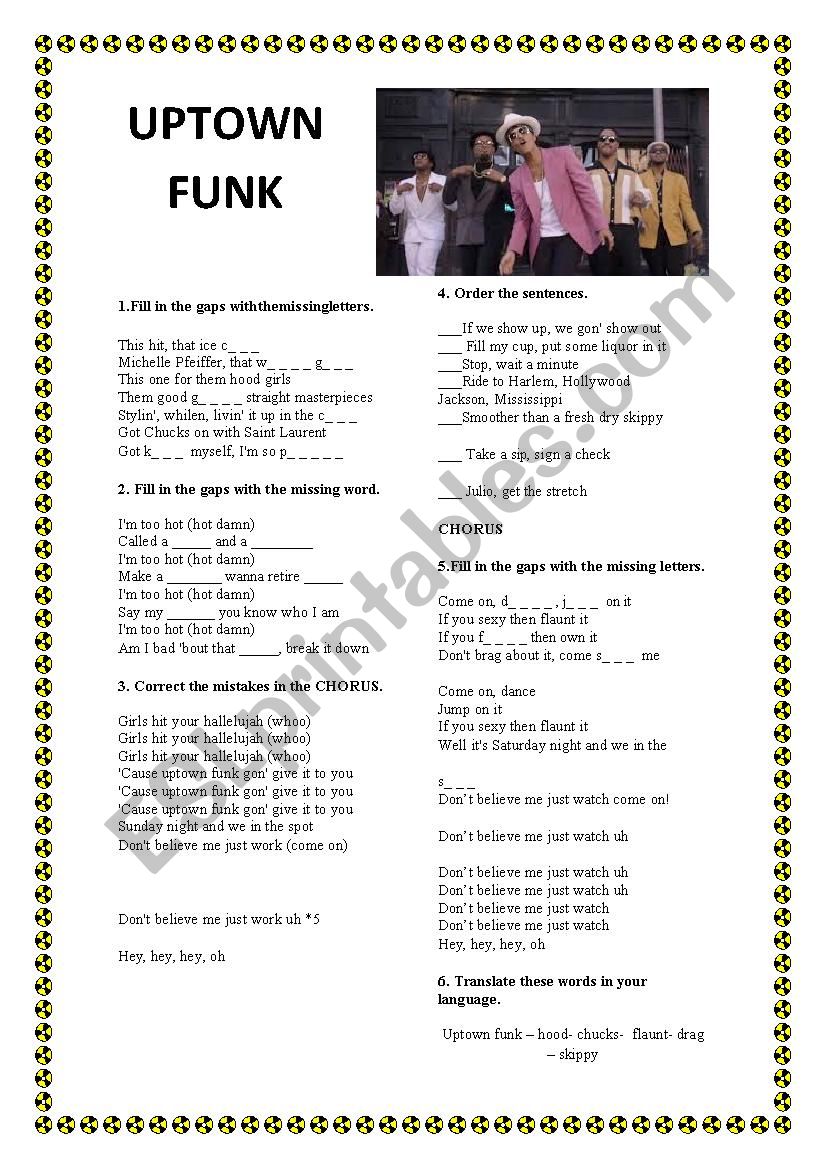 Wait for gap. Song gap fill. Gap filling Songs. Worksheet к песне. Lyrics Bruno Mars Worksheet.