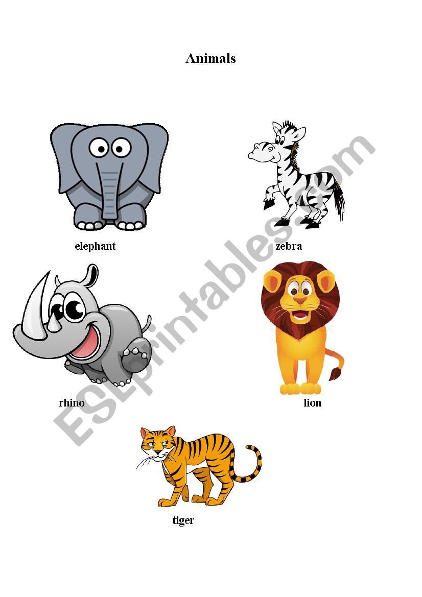 Animals worksheet