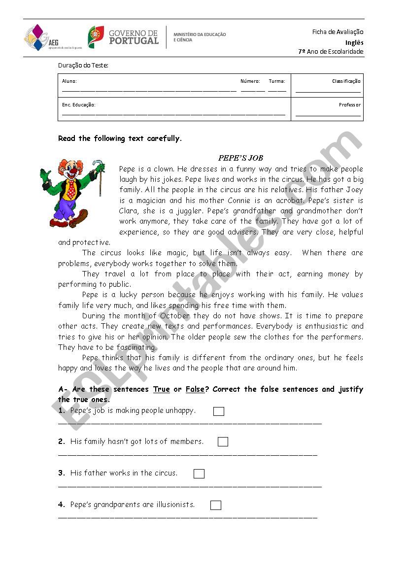PepeÂ´s job worksheet