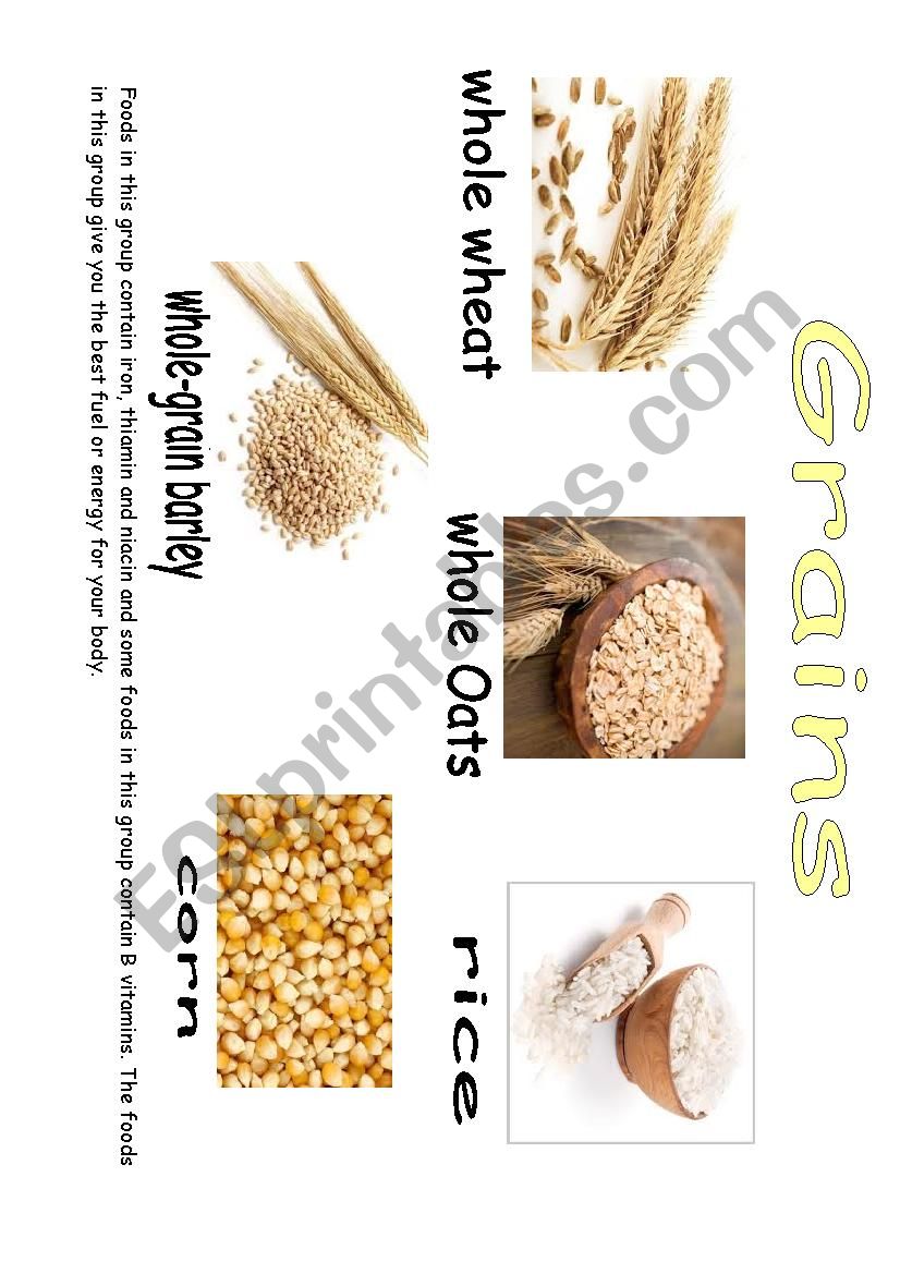Grains - Healthy food worksheet